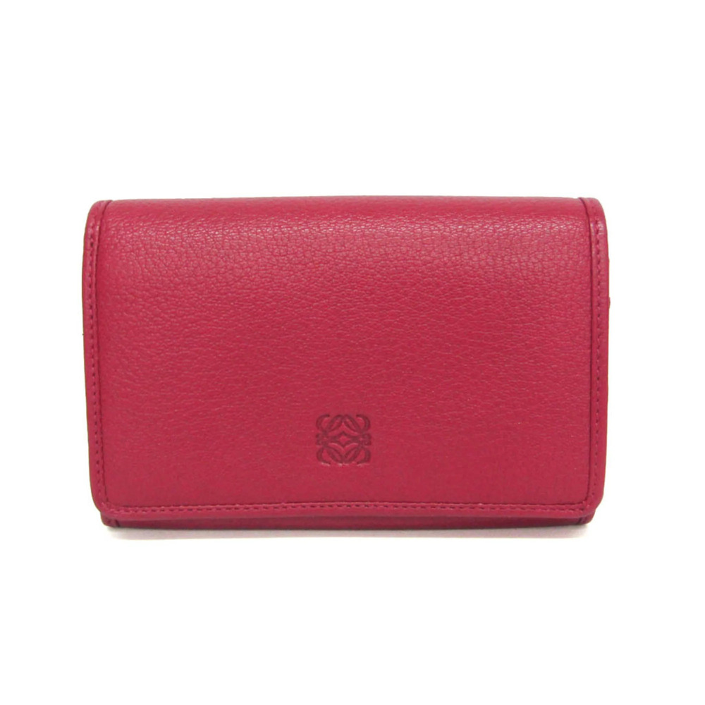 Loewe Anagram Compact Wallet Women's Leather Wallet (bi-fold) Wine